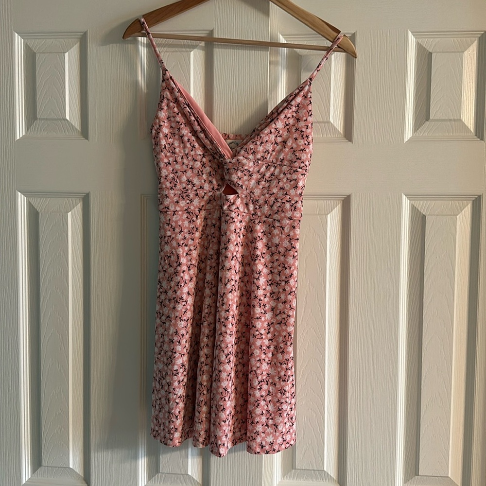 Francesca’s Blue Rain Floral Mini Dress